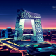 Illustration for article titled 8 of the Worlds Coolest Skyscrapers Rendered Like 1980s Futurist Art